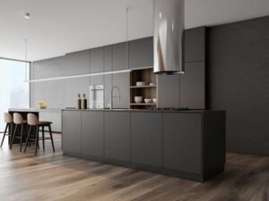 TWG Kücheninsel matt Schwarz