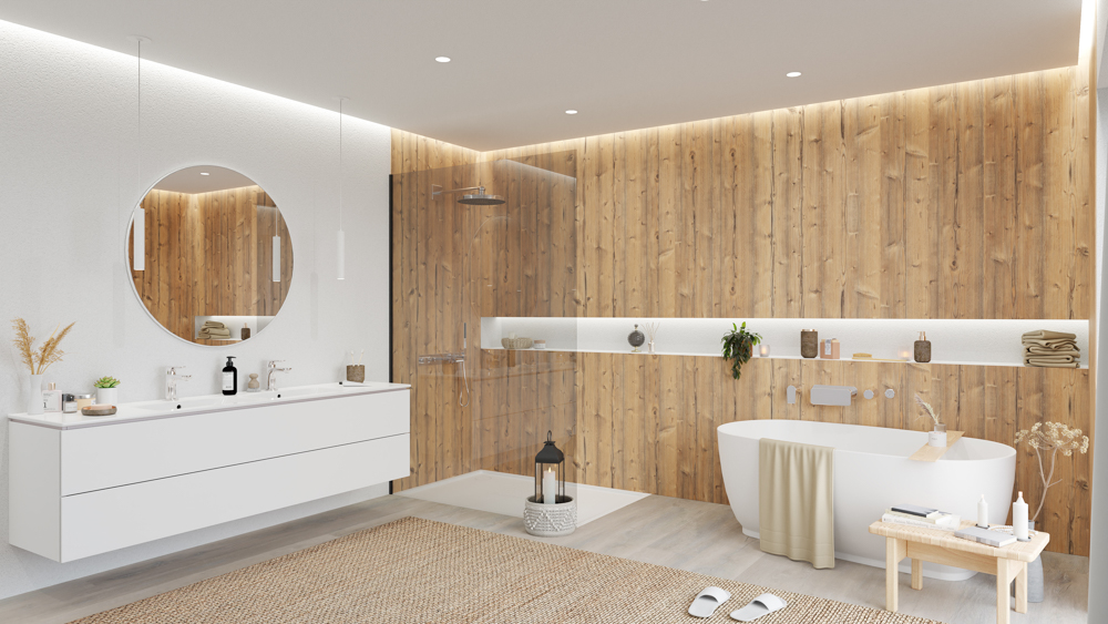 TWG SPA Nestis Nassraumplatte R 34033 NW Berg Esche - R 55008 RU Fichte Alpin Natur – Bild 9