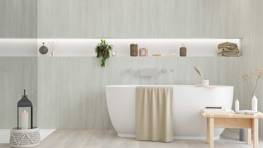 TWG SPA Nestis Nassraumplatte R 55004 RU Ponderosa Pine - R 20284 NW Wilton Oak White – Bild 7