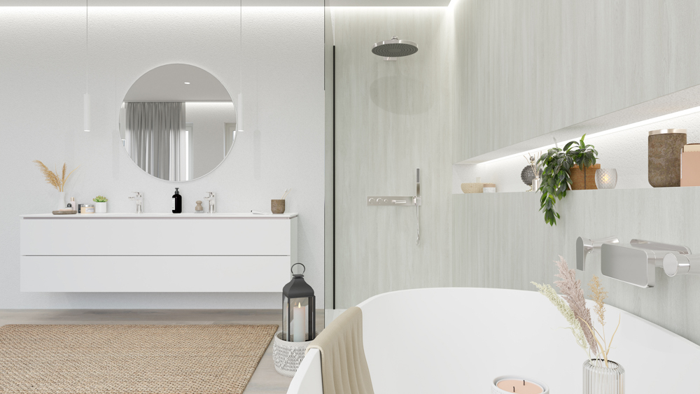 TWG SPA Nestis Nassraumplatte R 55004 RU Ponderosa Pine - R 20284 NW Wilton Oak White – Bild 9