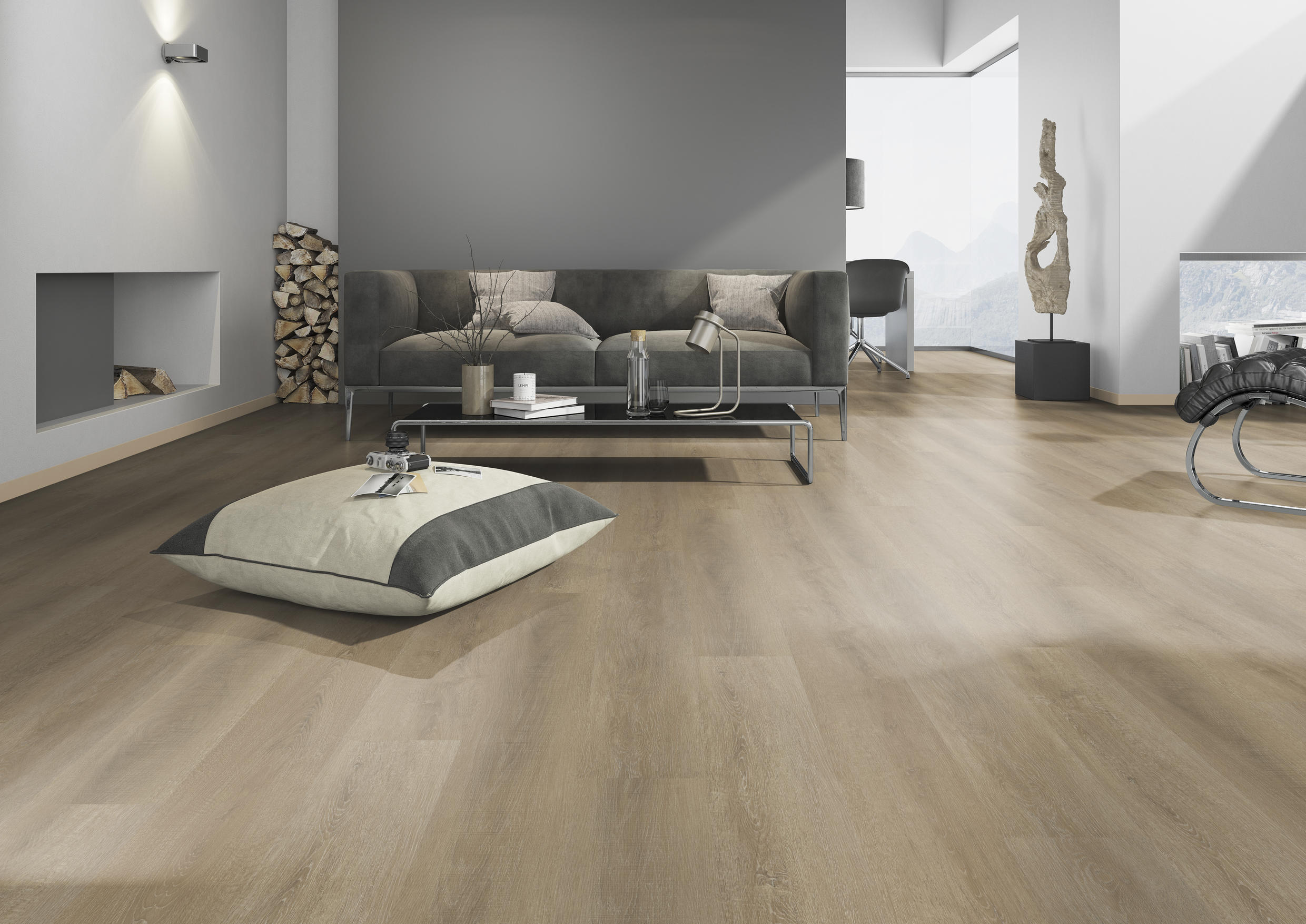 TWG Vinylboden Titan One 030 Gluedown Sawcut Oak Dark – Bild 3