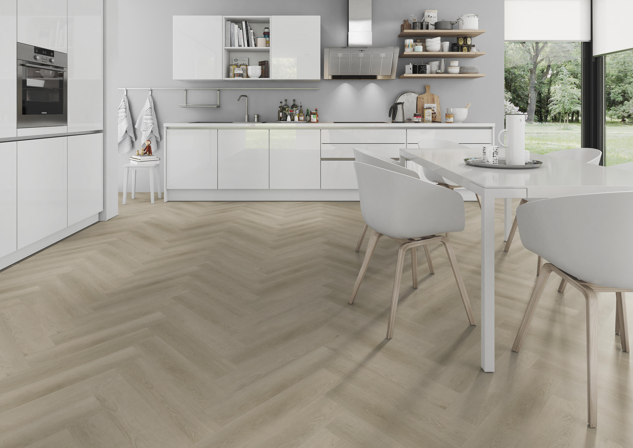 TWG Vinylboden Titan One 055 Fischgrät Gluedown Raw Oak Light Natural – Bild 4