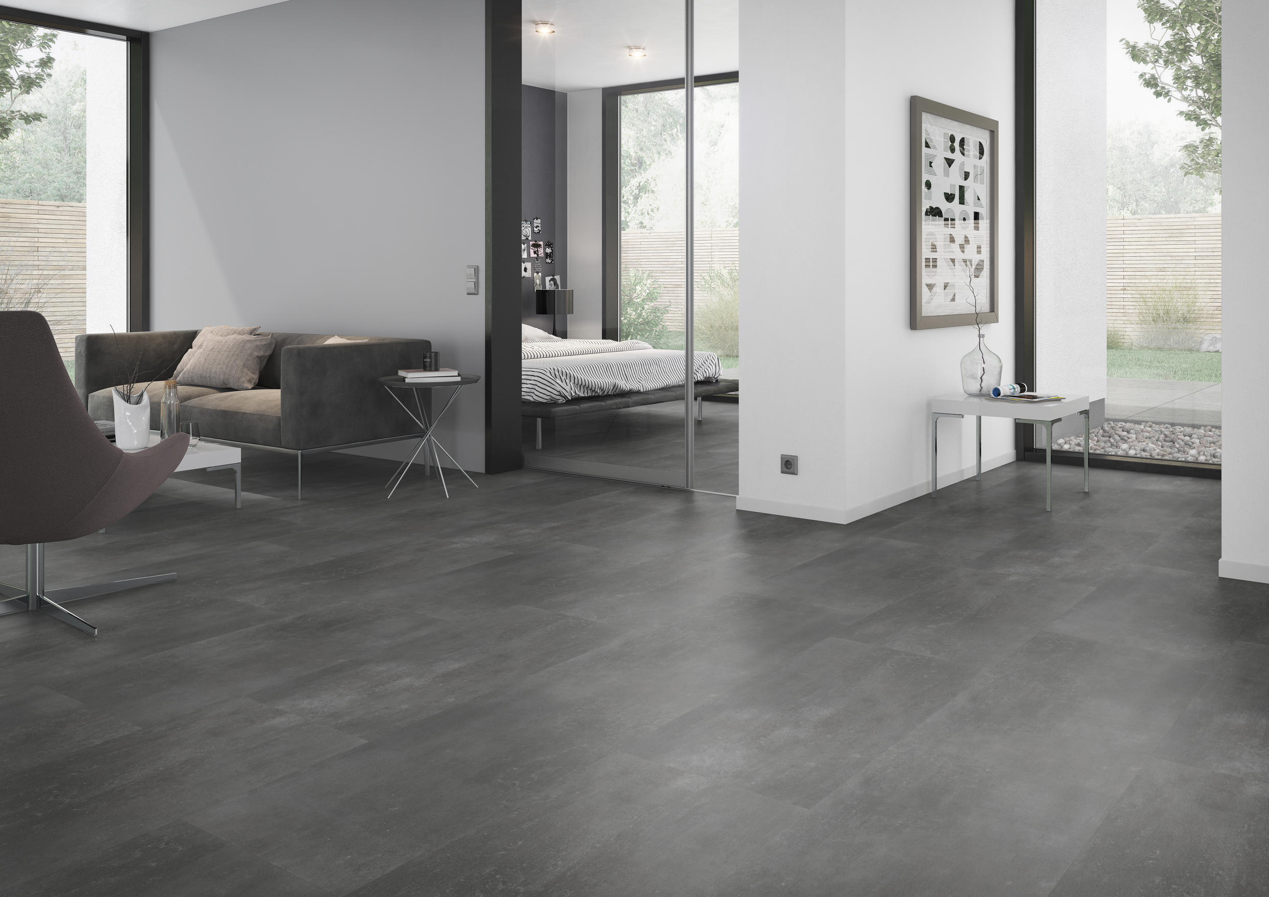 TWG Vinylboden Titan One 055 Rigid - Click Cement Dark Grey – Bild 3