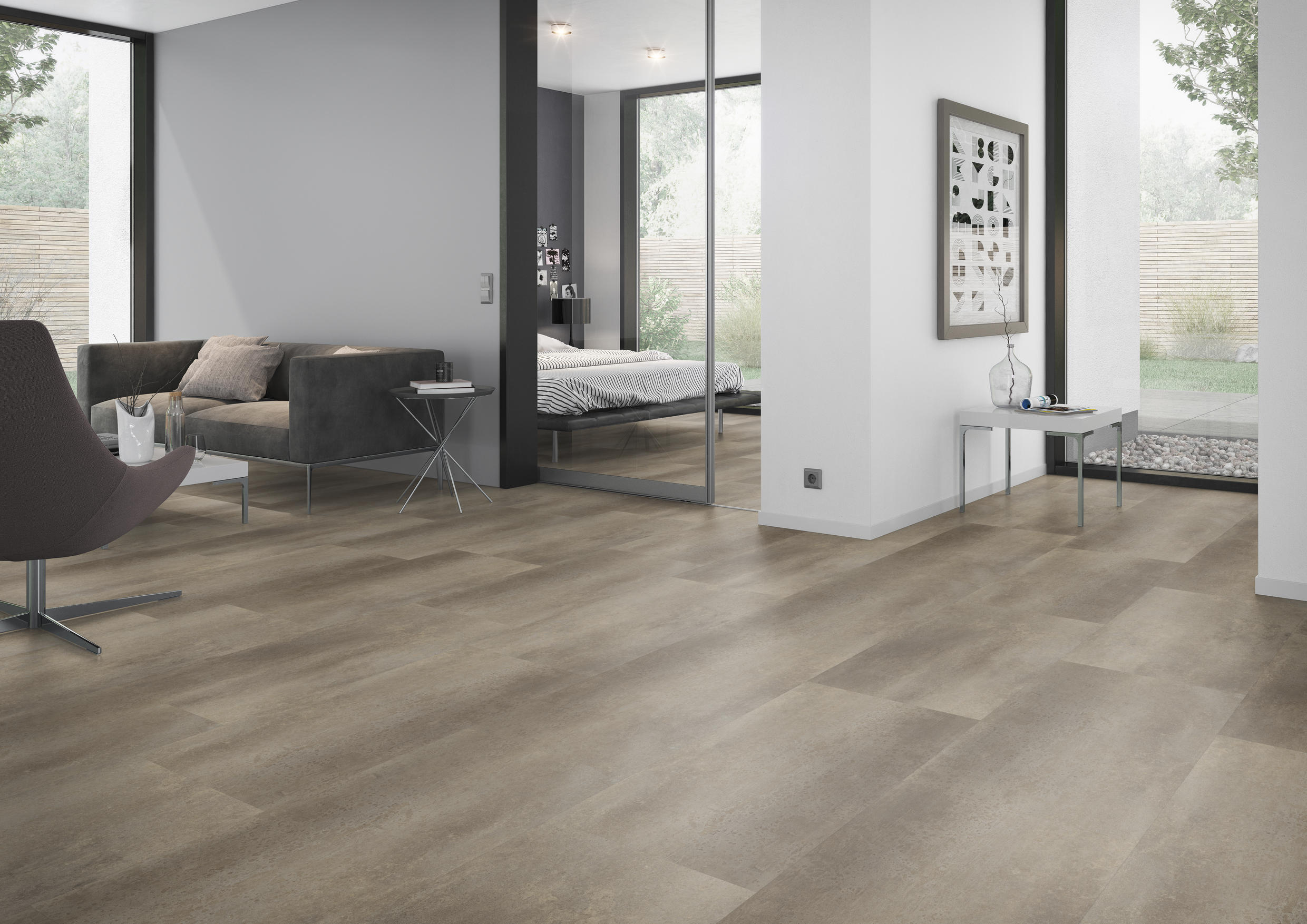 TWG Vinylboden Titan One 055 Rigid - Click Metal Concrete Brown – Bild 3