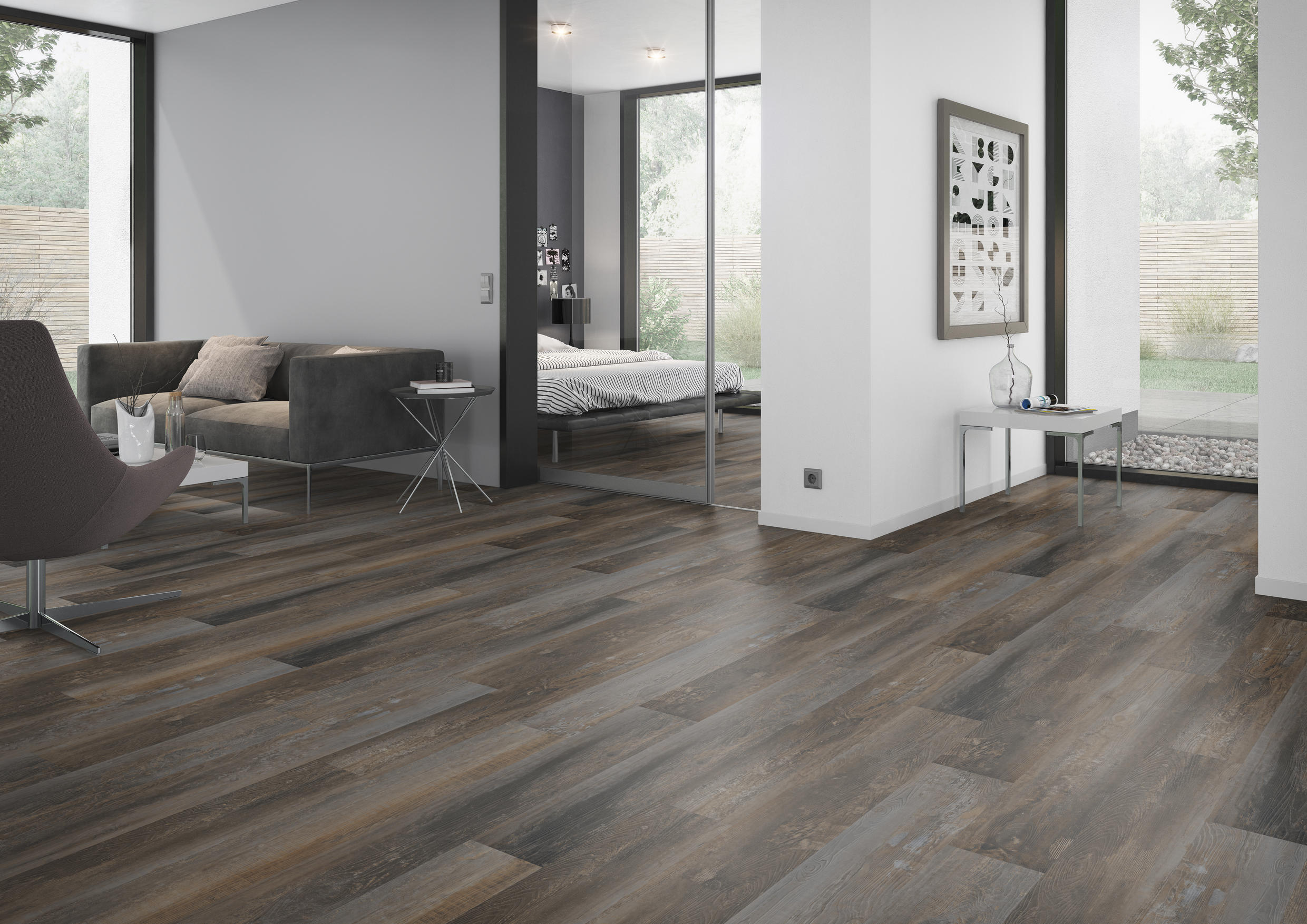 TWG Vinylboden Titan One 055 Rigid - Click Smoked Pine Brown – Bild 3